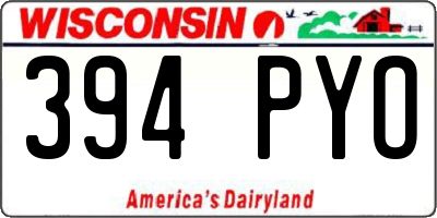 WI license plate 394PYO