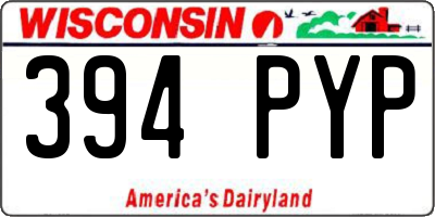 WI license plate 394PYP