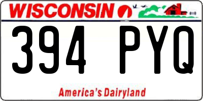 WI license plate 394PYQ