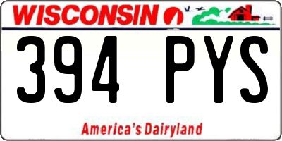 WI license plate 394PYS