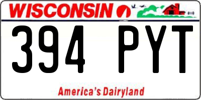 WI license plate 394PYT