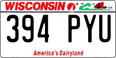 WI license plate 394PYU