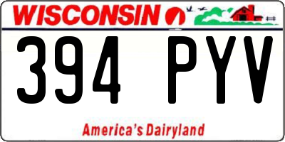 WI license plate 394PYV