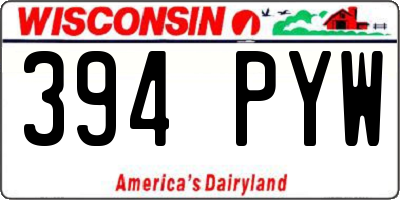 WI license plate 394PYW