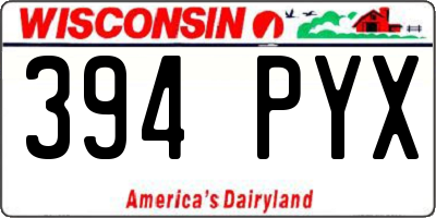 WI license plate 394PYX