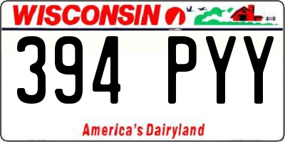 WI license plate 394PYY