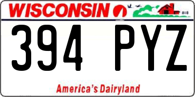 WI license plate 394PYZ
