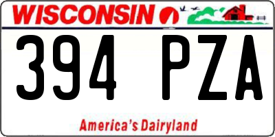 WI license plate 394PZA