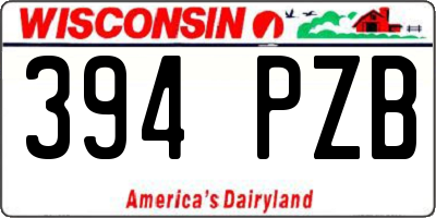 WI license plate 394PZB