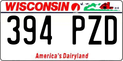 WI license plate 394PZD