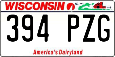 WI license plate 394PZG