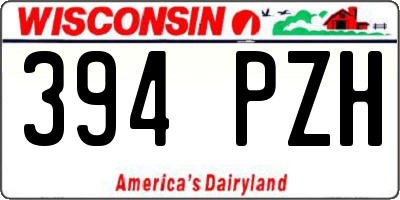 WI license plate 394PZH