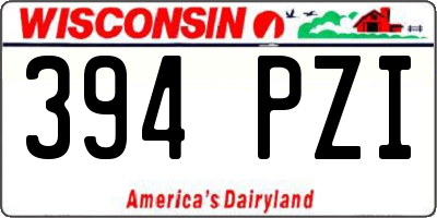 WI license plate 394PZI