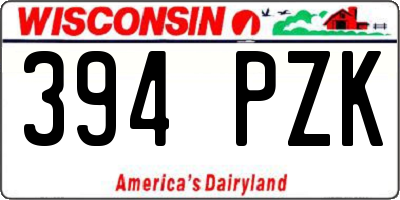 WI license plate 394PZK