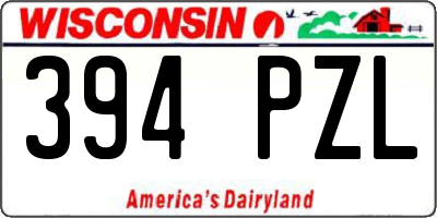 WI license plate 394PZL