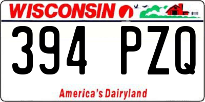 WI license plate 394PZQ