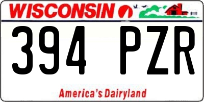 WI license plate 394PZR