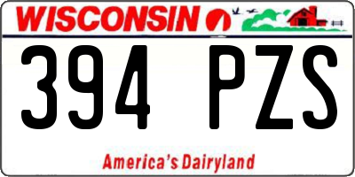 WI license plate 394PZS