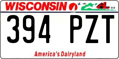 WI license plate 394PZT