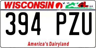 WI license plate 394PZU