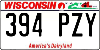 WI license plate 394PZY