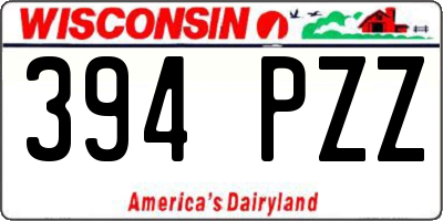WI license plate 394PZZ