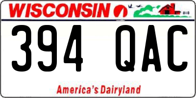 WI license plate 394QAC