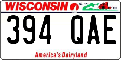 WI license plate 394QAE
