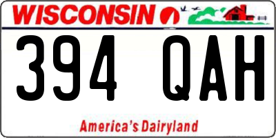 WI license plate 394QAH