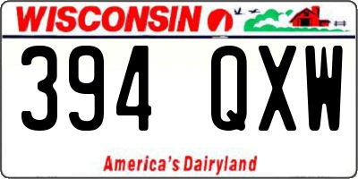 WI license plate 394QXW