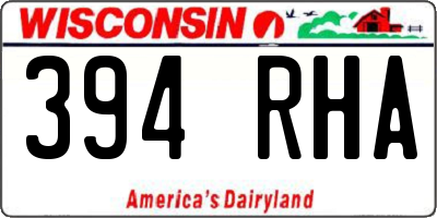 WI license plate 394RHA