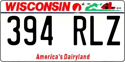 WI license plate 394RLZ