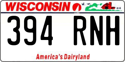 WI license plate 394RNH