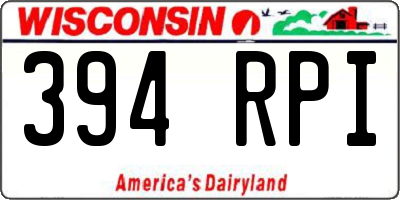 WI license plate 394RPI