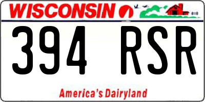 WI license plate 394RSR