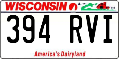 WI license plate 394RVI