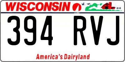 WI license plate 394RVJ