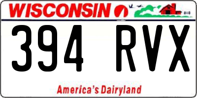 WI license plate 394RVX