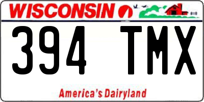 WI license plate 394TMX