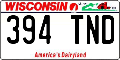 WI license plate 394TND
