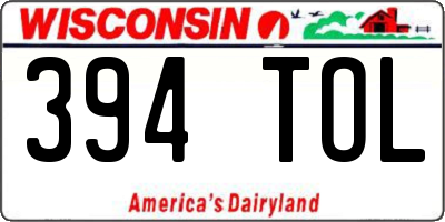 WI license plate 394TOL