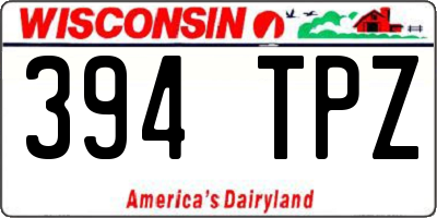 WI license plate 394TPZ