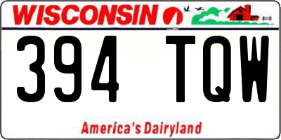 WI license plate 394TQW