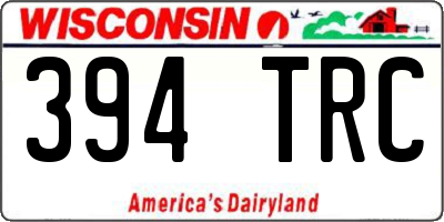 WI license plate 394TRC