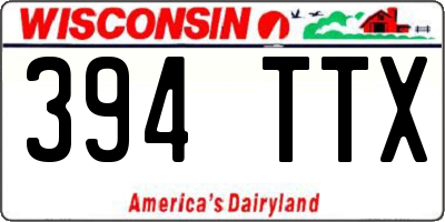 WI license plate 394TTX