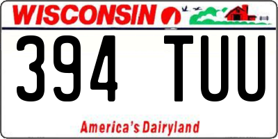WI license plate 394TUU