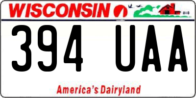 WI license plate 394UAA