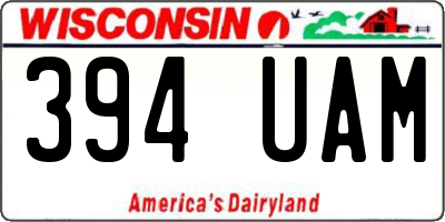 WI license plate 394UAM