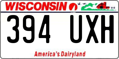 WI license plate 394UXH