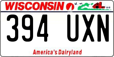 WI license plate 394UXN